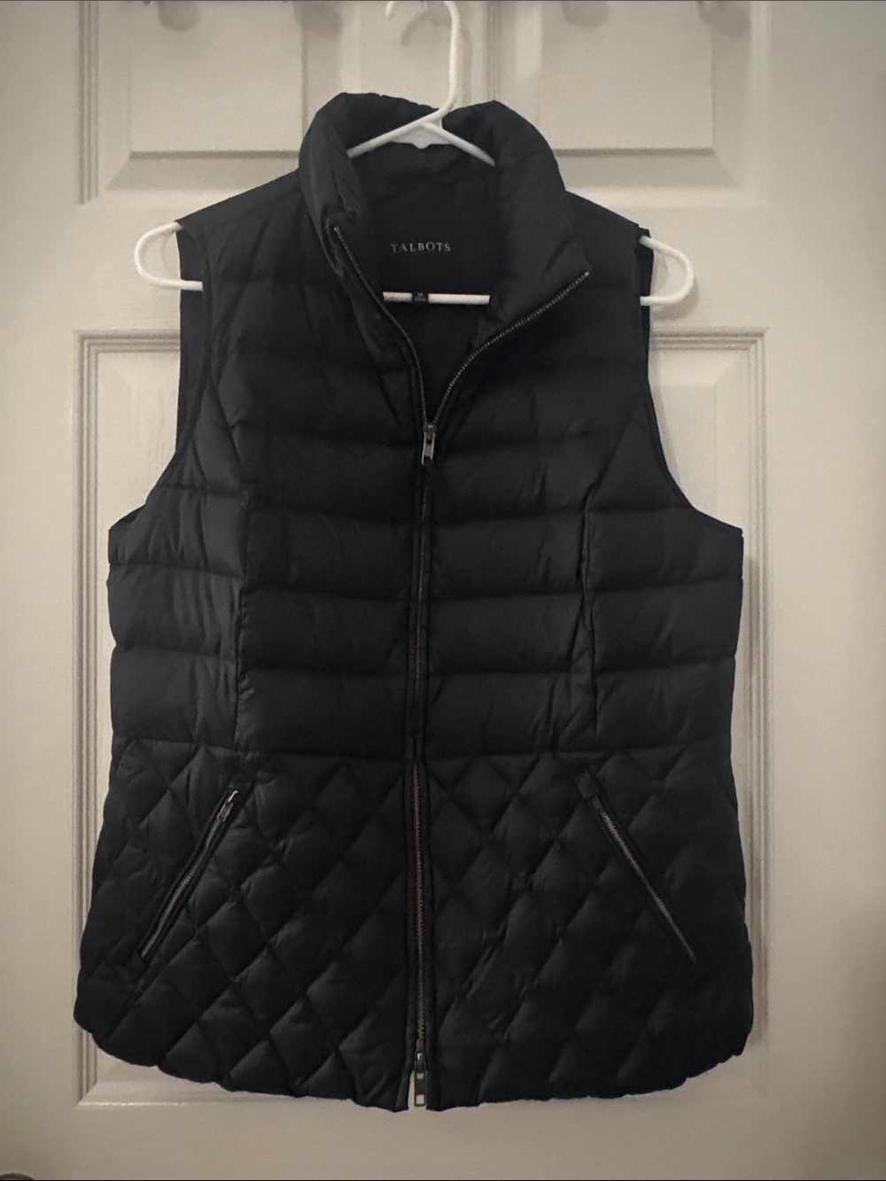 Talbots Black Quilted Puffer Vest with Zipper Pockets